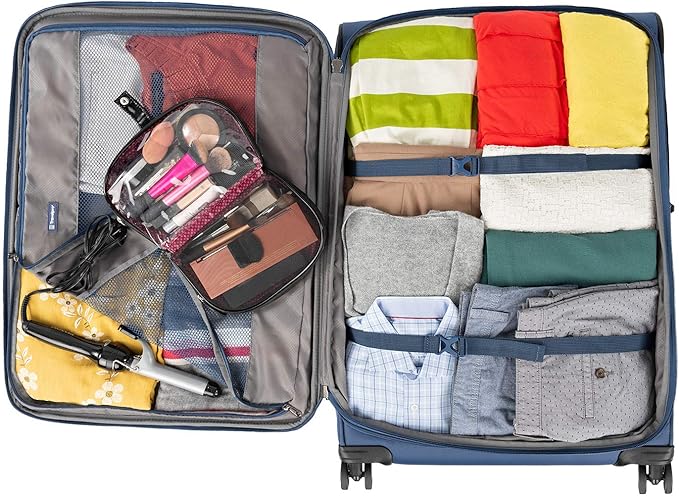 Travelpro Tourlite Softside 3-Piece Set, Expandable Luggage, 4 Spinner Wheels, Lightweight Suitcase, 21" Carry-On, 25" Checked Medium, 29 Check Large, Blue