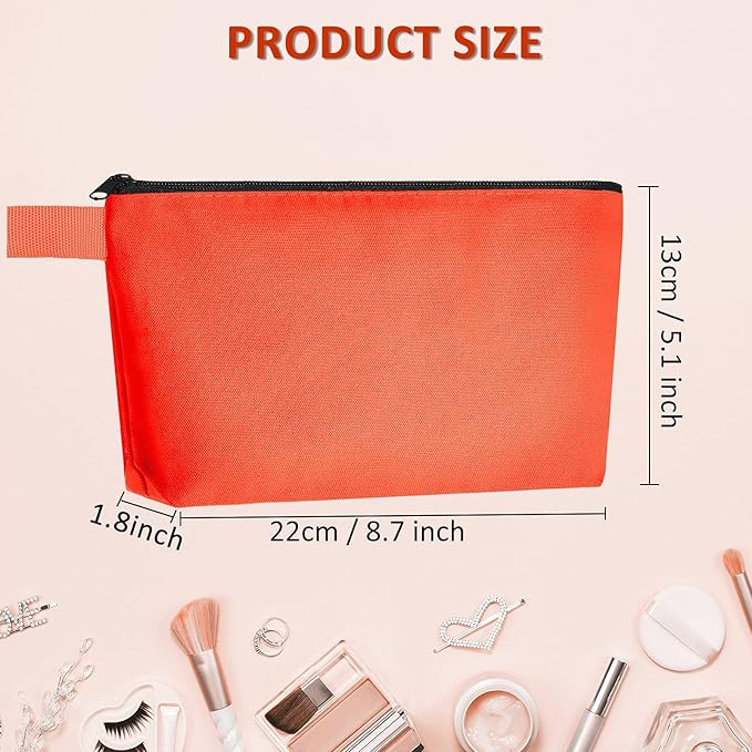 Saintrygo 10 Pieces Canvas Makeup Bags Bulk for Women Travel Cosmetic Organizer Plain Storage Pouch Multi-Purpose Blank Travel Toiletry DIY Craft Bags with Zipper(Pastel,8.7 x 5 x 1.8 Inch)