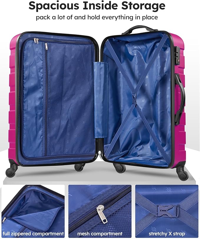 Suitour Luggage Sets 2 Piece with Spinner Wheels,Hard Shell 20 Carry on Suitcase and 28 inch Luggage with Spinner Wheels Suitcase Set with TSA Lock(20in/28in)