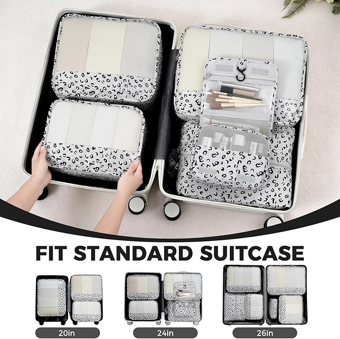 BAGAIL 9 Set Packing Cubes with Packing List Luggage Packing Organizers for Travel Accessories