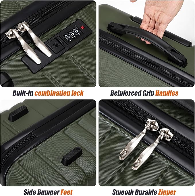 Luggage Sets 5 Piece Suitcases with Wheels, Suitcase Set ABS Hard Case Luggage with Spinner Wheels Durable Travel Luggage