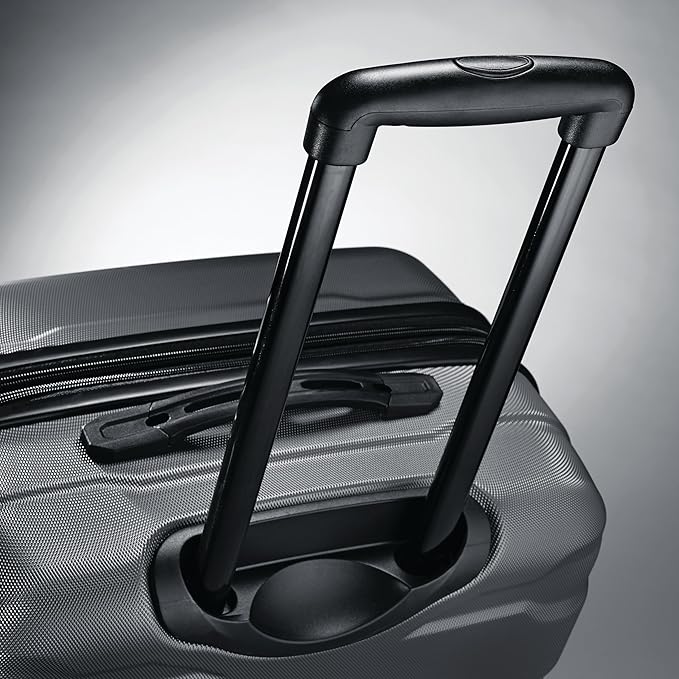 Samsonite Omni PC Hardside Expandable Luggage with Spinner Wheels, Checked 24-Inch, Charcoal