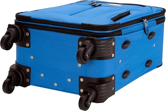 Rockland Pasadena Softside Spinner Wheel Luggage, Blue, Carry-On 20-Inch