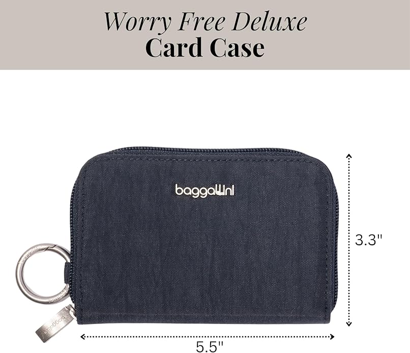 Baggallini Deluxe Card Case - Lightweight 5.5"x3.3" RFID Protected Womens Wallet Card Holder