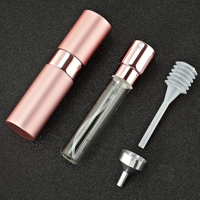 LISAPACK 8ML Atomizer Perfume Spray Bottle for Travel, Empty Refillable Cologne Dispenser, Portable Sprayer (Pink)