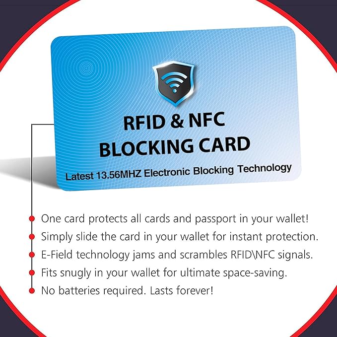 SaiTech IT RFID Blocking Cards Protect Your Entire Wallet, Purse, and Cards from NFC Contactless Theft Wallet for Men & Women - Sky Blue (5 Pcs Sky Blue)