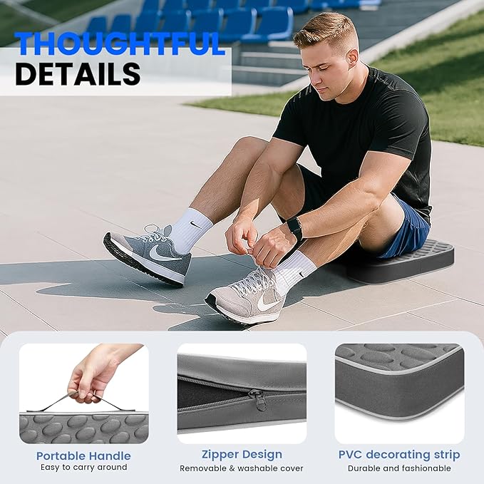 Stadium Seat Cushions 2 Pack - Portable Bleacher Cushions with 2.5-Inch Extra Thick High-Density Foam and Massage Dots, Outdoor Seat Cushions for Sports Events, Travel, Camping, Chairs