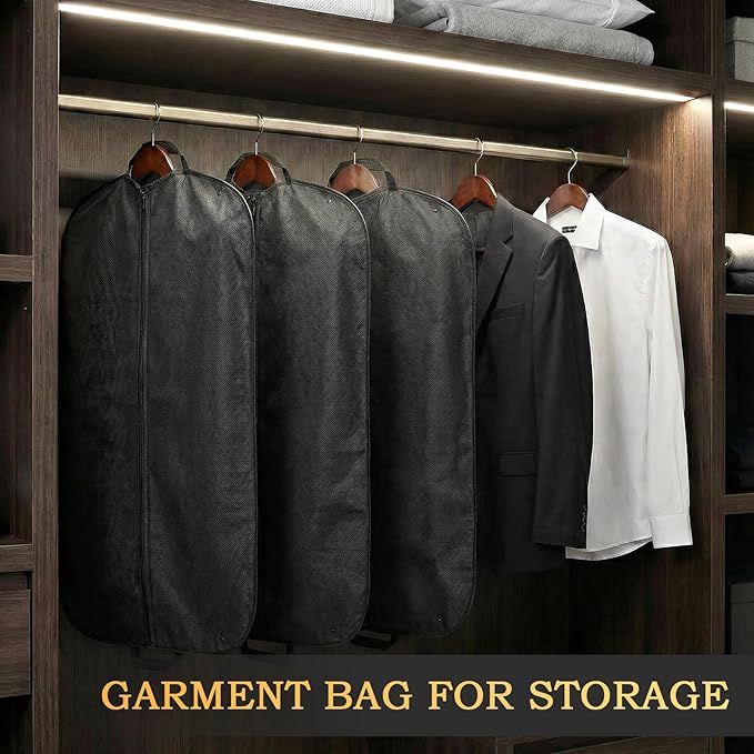2 Pack STEVOY 40" Breathable Garment Bag, Suit Covers, Travel Carrier Bag with Handles, Foldover