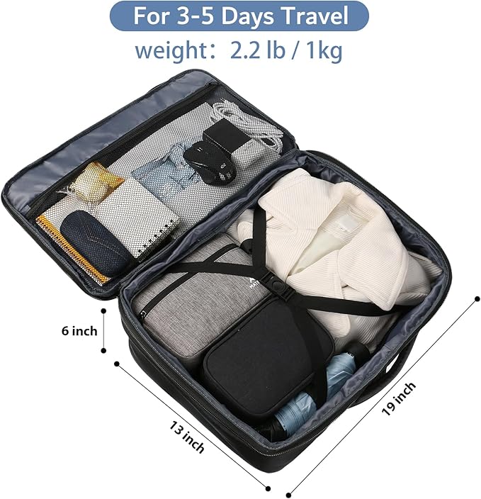 MATEIN Carry on Backpack, Extra Large Travel Backpack Expandable Airplane Approved Weekender Bag for Men and Women, Water Resistant Lightweight Daypack for Flight 40L, Black