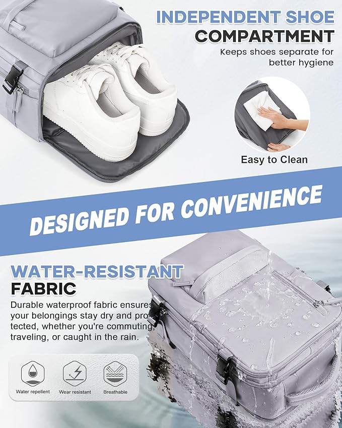 WONHOX Large Travel Backpack Carry on Flight Approved Laptop Work Business Backpack for Women Men Mochila de Viaje