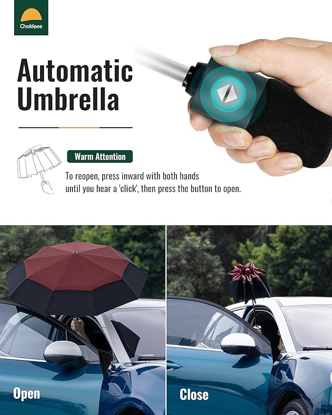 Travel Compact Umbrella Windproof - Portable Automatic for Rain, Folding Umbrella for Men and Women, Portable 210T Fabric