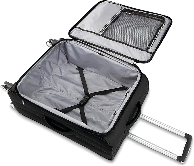 Samsonite Aspire DLX Softside Expandable Luggage Set with Spinners (Carry-on & Medium), Black