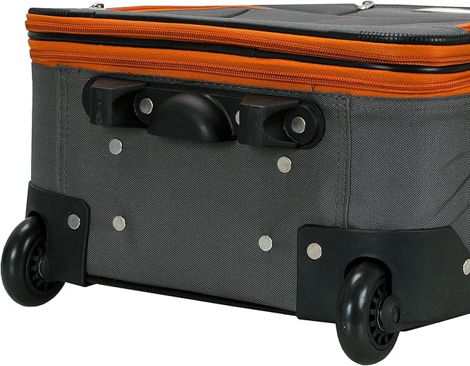 Rockland Journey Softside Upright Luggage Set, Expandable, Charcoal, 4-Piece (14/19/24/28)
