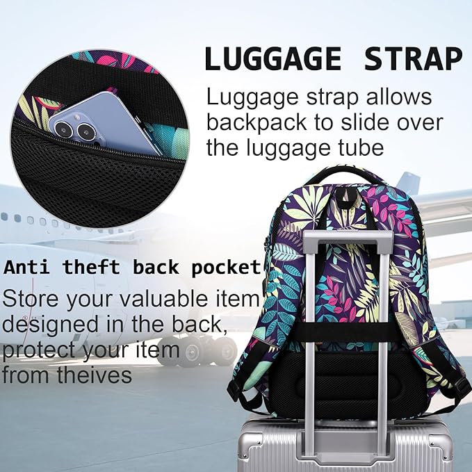 Volher Laptop Backpack,Business Travel Anti Theft Slim Durable Laptops Backpack,Water Resistant College Computer Bag for Women & Men Fits 15.6 Inch Laptop and Notebook