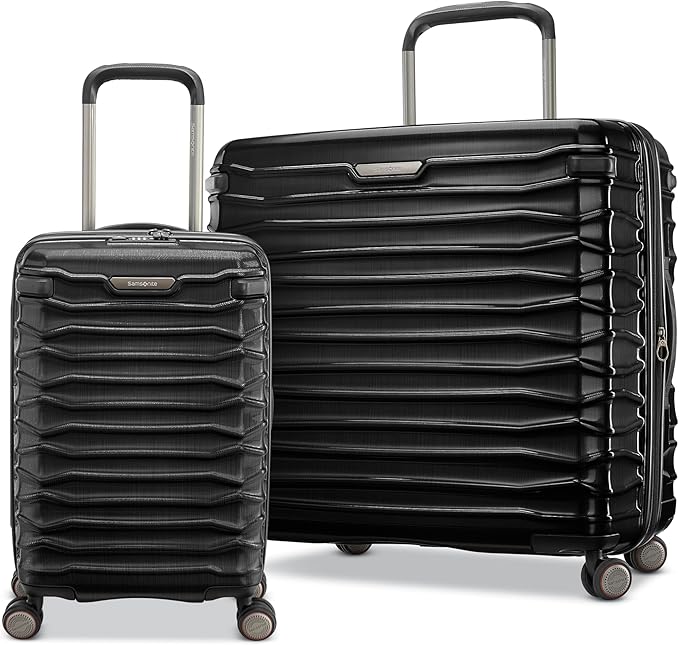 Samsonite Stryde 2 Hardside Expandable with Double Spinner Wheels, 2PC SET (22X14X9/LG), Stealth Black