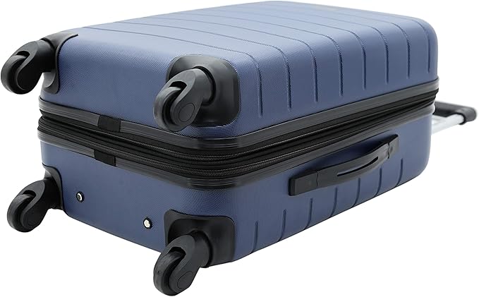 Wrangler Smart Spinner Hardside Luggage, 22-Inch Carry-On, Navy Blue