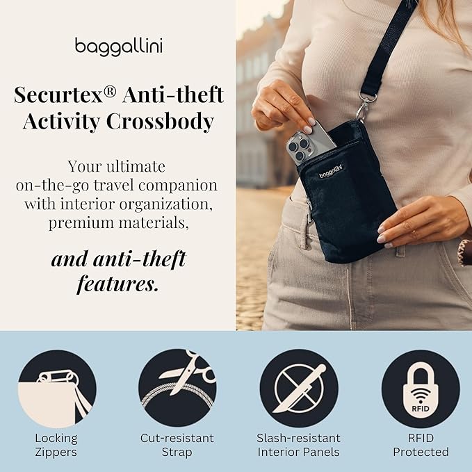Baggallini Women's Securtex Anti-theft Activity Crossbody Bag