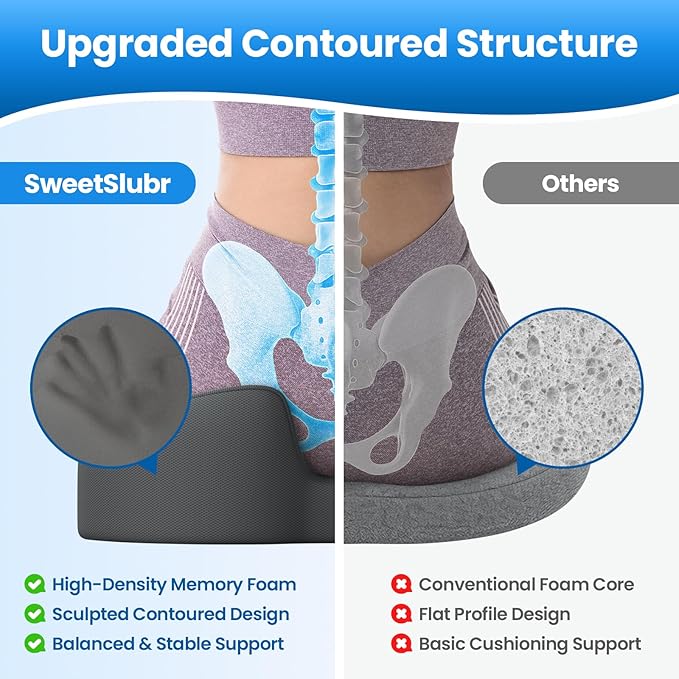 Large Donut Pillow Seat Cushion for Hemorrhoid Discomfort&Tailbone Pressure, Office Chair Cushion for Long Sitting, Ergonomic Coccyx Pillow for Postpartum Pregnancy, Lifting Cushions, Grey