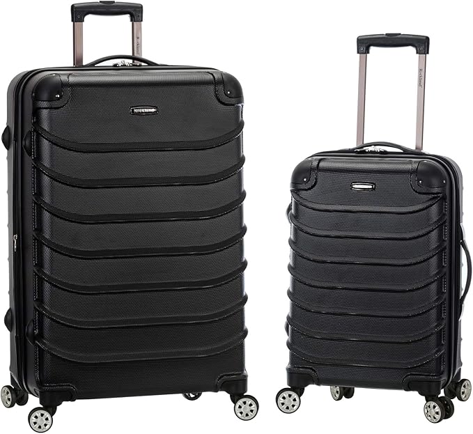 Rockland Speciale Hardside 2-Piece Expandable Spinner Luggage Set, Black, 2-Piece Set (20/28) (F230-BLACK)