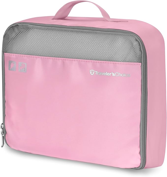 Traveler's Choice Cloverland Packing Cubes, 5-Piece Set, Pink