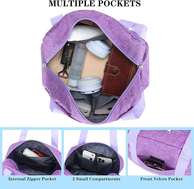 Mini Gym Bag for Women Girls, 12 inch Small Gym Tote, Lightweight Small Carry On Duffle Bag for Travel Sports