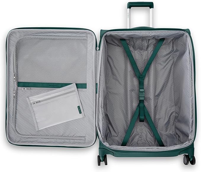 Samsonite UpLIFT Lightweight Medium Checked Softside Luggage with Spinner Wheels - Expandable - Airline-Approved, Polyester Soft Suitcase for Ultra Light Travel - Emerald Green