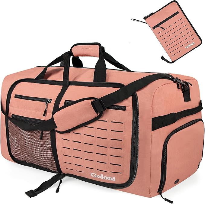 Foldable Travel Duffle Bag for Men Women, Waterproof with Shoe Compartment, 80L 120L Large Collapsible Luggage Bag, Lightweight Packable Duffel for Travel Sports Gym Airline Carry On Checked Bag