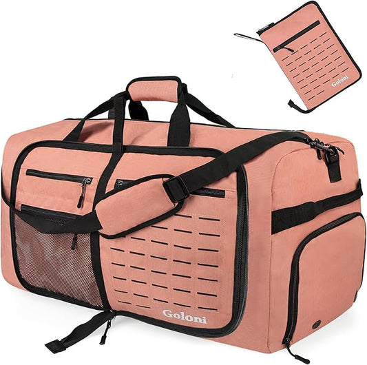 Foldable Travel Duffle Bag for Men Women, Waterproof with Shoe Compartment, 80L 120L Large Collapsible Luggage Bag, Lightweight Packable Duffel for Travel Sports Gym Airline Carry On Checked Bag