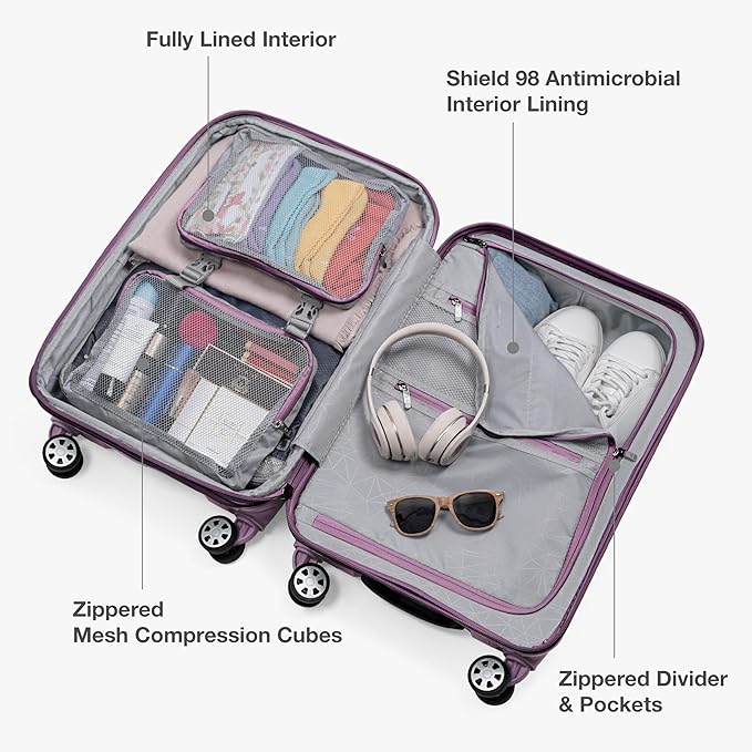 Traveler's Choice Pagosa Hardshell Expandable Luggage with Spinner Wheels, Mauve, 30-Inch Large