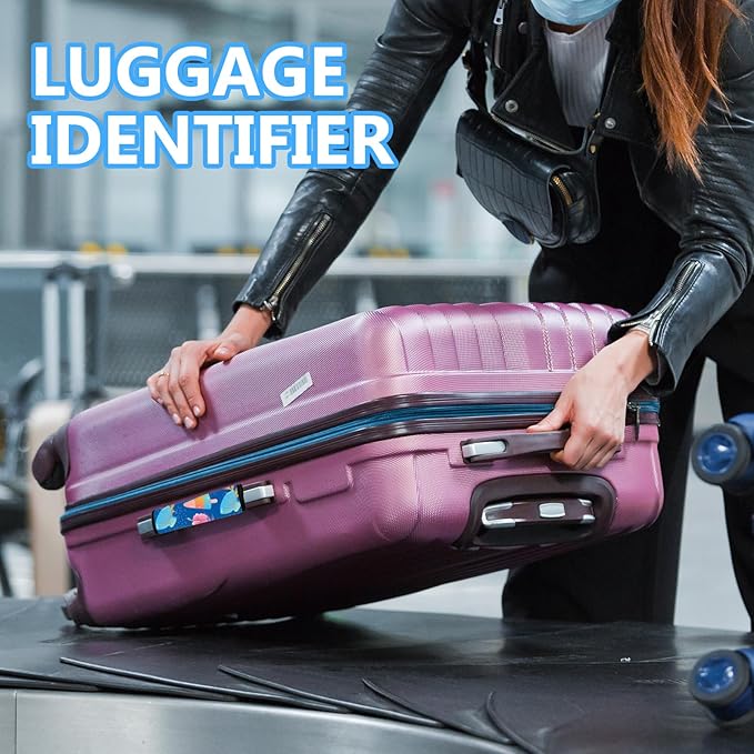 Luggage Handle Wrap 3Pcs Suitcase Identifier - Bogg Bag Strap Wrap Cover, Easy Identification Bright Neoprene Marker Sleeve Grips Comfort Travel Accessories for Airport (Y03)