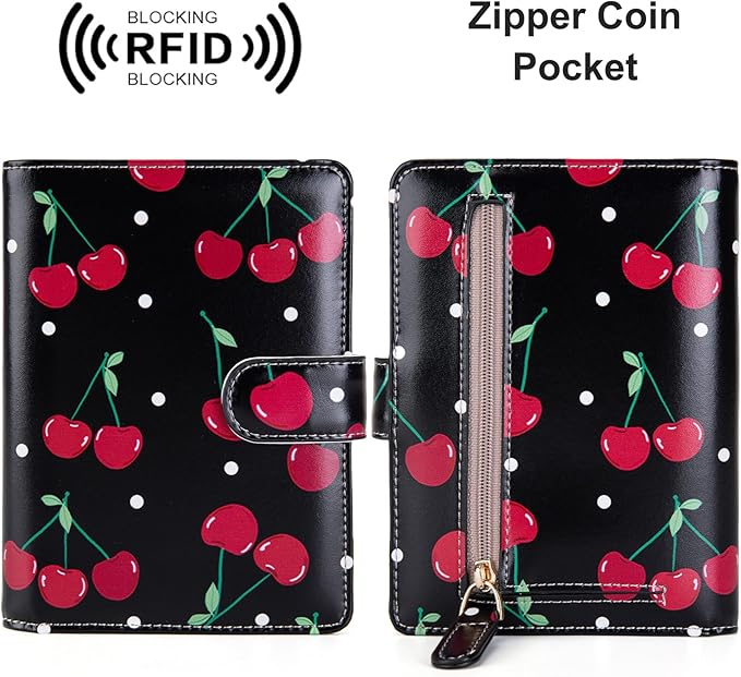 Passport Holder for Travel Essentials, RFID Blocking Passport Wallet Cover with Magnetic Closure, Passport Book Holders for Women and Men (Cherry)