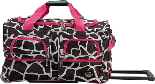 Rockland Rolling Duffel Bag, Black, 22"