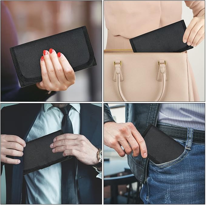 VOCHIC Money Wallet, Money Organizer for Cash with 6 Zippered Pocket Multipack Money Pouch, Cash Bill Organizer, Money Bag Small Travel Money Holder for Budgeting, Receipt and Tips