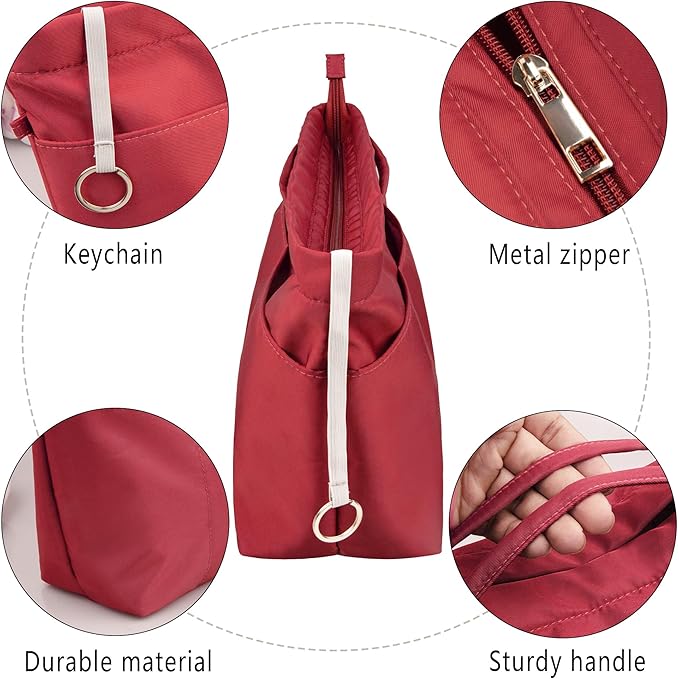 Vercord Purse Insert Organizers for Tote Handbag Bag in Bag with Zipper Liner Bag Organizer for Women 14 pockets