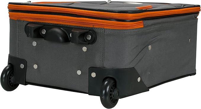 Rockland Fashion Softside Upright Luggage Set, Expandable, Charcoal, 2-Piece Set (14/19)