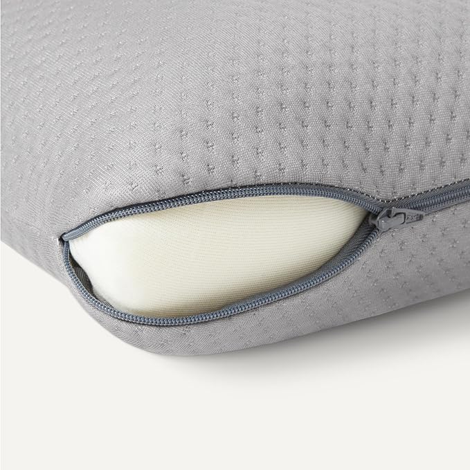 Amazon Basics Camping Pillow, Memory Foam Travel Pillow with Washable Cover