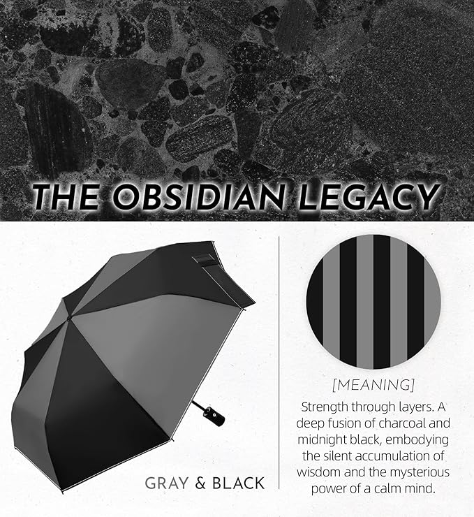 Windproof Travel Umbrella for Rain - 43" Auto Open Close 8-Rib Compact, Stylish Two-Tone Color Block Design, Easy-Close Folding Portable Parasol for Men & Women