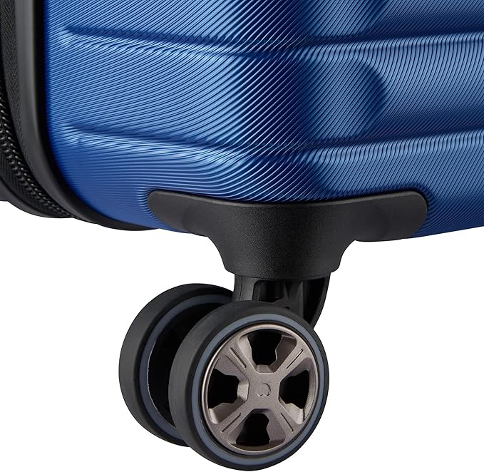 DELSEY PARIS Cruise 3.0 Hardside Expandable Luggage with Spinner Wheels, Blue, Checked 26 Inch Trunk