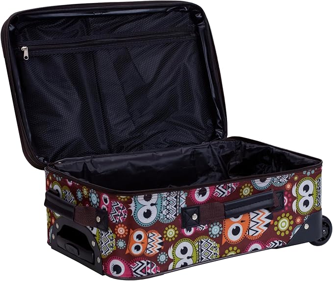 Rockland Fashion Softside Upright Luggage Set, Expandable, Owl, 2-Piece (14/19)