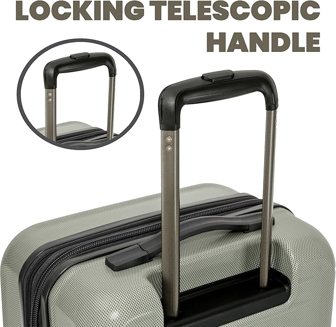 Spyder Rails 2 Piece Luggage Set with 360° Spinner Wheels, TSA Approved Lock, Expandable Hard Shell Suitcases (20 Inch Carry On + 29 Inch Checked)