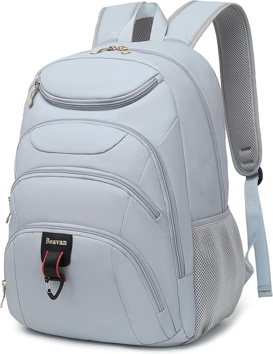 Boavan Laptop Backpack for women, 15.6 inch Laptop Bag with USB Port, Waterproof Travel Work Backpack Purse, Anti-Theft Teacher Nurse Doctor Casual Bookbags Office Business backpack，Blue