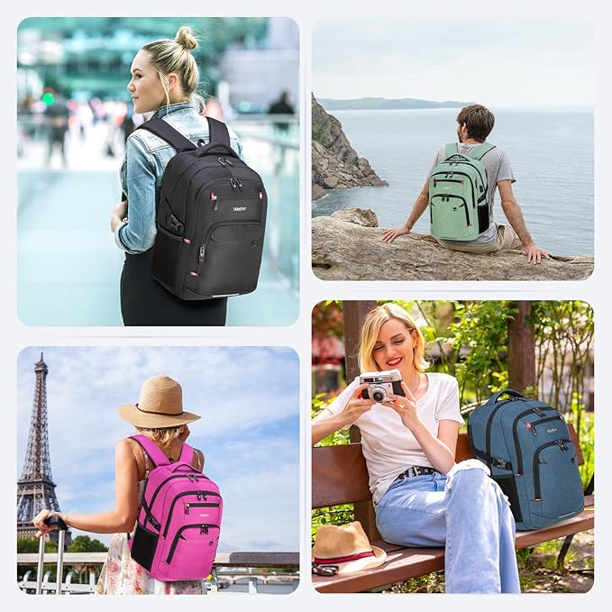40L Expandable Laptop Backpack, Anti-thief Travel Backpack, Airline Approved Business Waterproof Carry on Luggage, Fits 15.6" Laptop for Men Women