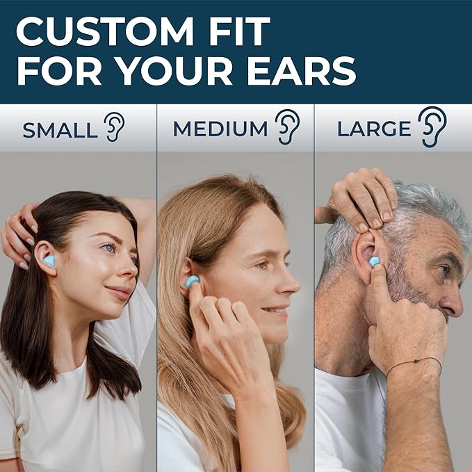 Peace&Quiet PQ Wax Ear Plugs for Sleeping - 30 Silicone Wax Earplugs for Sleeping and Swimming, Gel Ear Plugs for Noise Cancelling, Sleeping Earplugs, Sound Blocking Level of 32 Db, Color: Blue