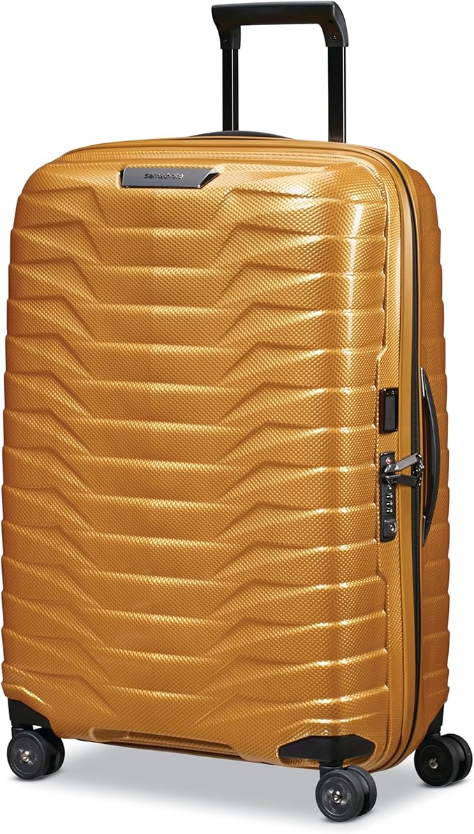 Samsonite Proxis Medium Hardside Luggage with Dual Spinner Wheels - Innovative Roxkin™ Lightweight Shell With Ultimate Durability- Includes TSA Lock, Ergonomic Telescoping Handle - Honey Gold