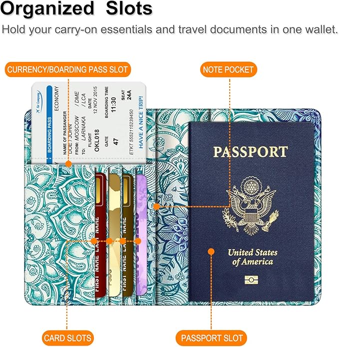 FINTIE Passport Holder, Slim Travel Wallet RFID Blocking Card Case Cover Passport Cover Protector Essentials with Credit Card Slots for Women/Men | Slim, RFID Blocking, Card Case Cover, Essentials, Credit Card Slots