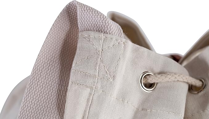 Handy Laundry Canvas Duffel Bag - Drawstring, Leather Closure, Shoulder Strap. (2-PACK)
