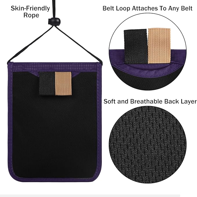 Travel Pouch Neck Wallet Family Passport Holder Organizer Case with RFID Blocking | RFID Blocking