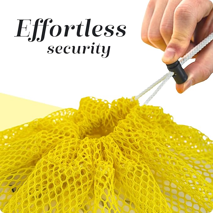 Handy Laundry Mesh Laundry Bags XL 24" x 36" – Heavy Duty, Durable Drawstring Bag for Delicates, College Dorm, Travel, Storage, Machine Washable, Foldable, 2-Pack (Yellow)