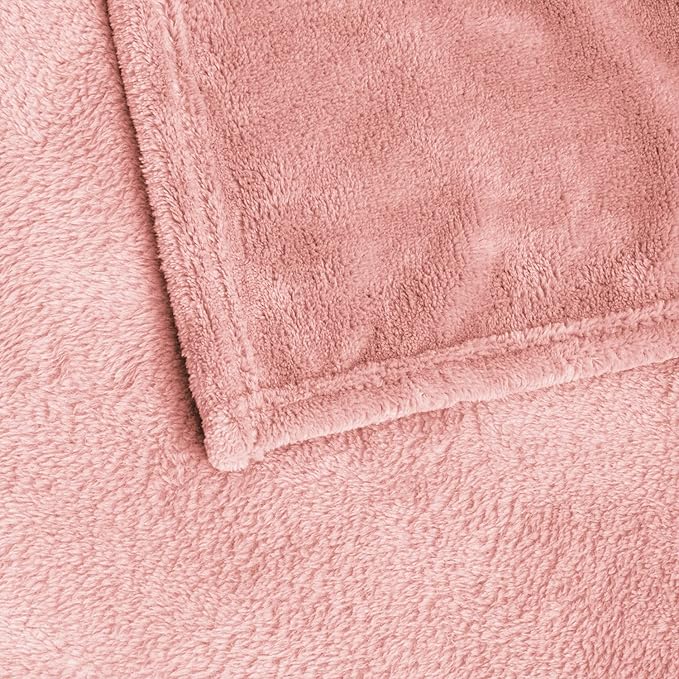 BEDELITE Fleece Blanket Twin Size Pink Throw Blankets for Couch & Bed, Luxury Plush Cozy Fuzzy Blanket 60x80 inches, Super Soft Warm Lightweight Throw Blanket for Travel Camping