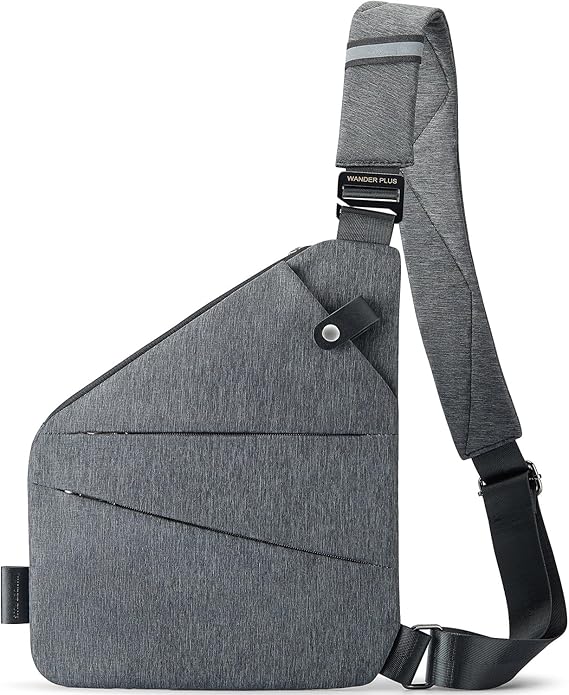 WANDER PLUS® Anti Theft Crossbody Travel Bag for Women Men, Multi-Pocket Crossbody Bag, Slim Sling Bag with Adjustable Strap